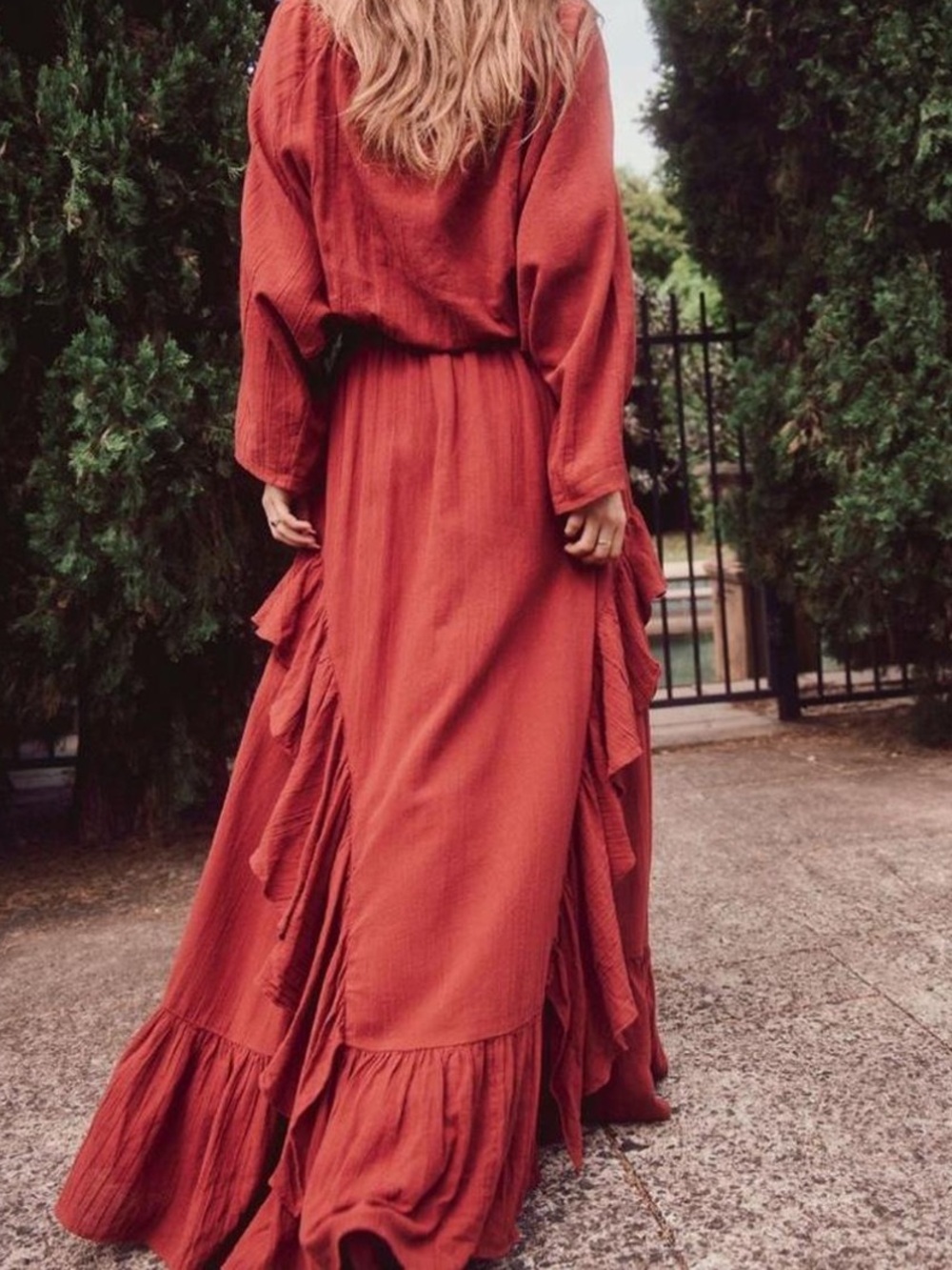 NWT Free People Shore Chic Maxi Dress-Burnt Henna - Picture 3 of 9